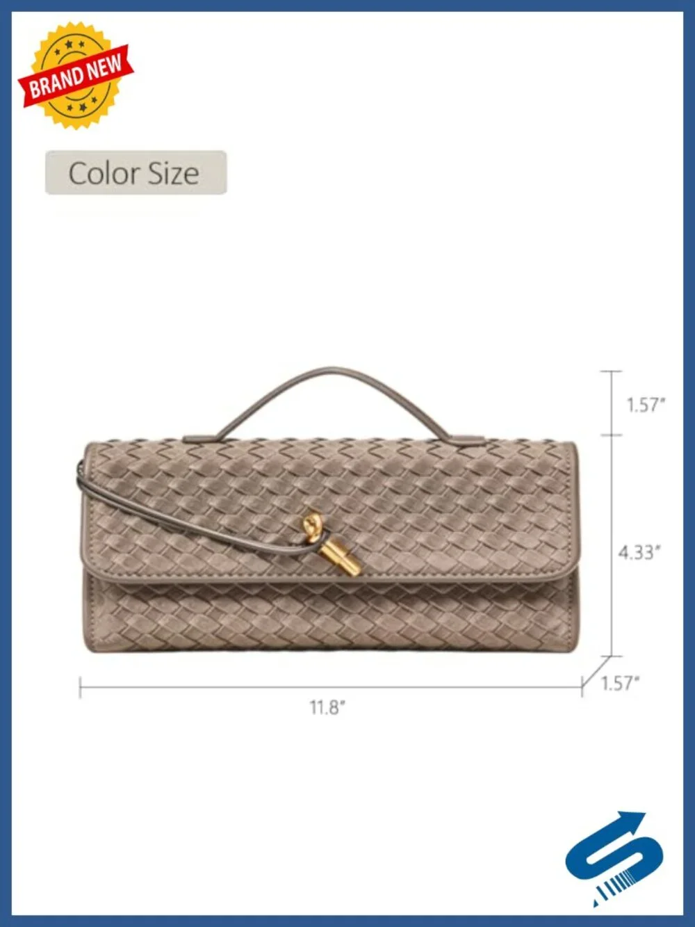 Suede Woven Handbag Evening Shoulder Bag Crossbody Clutch with Metal Buckle